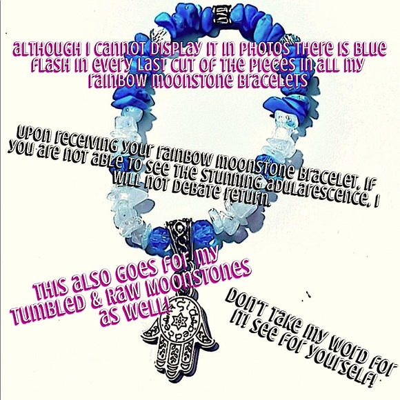 ➡️BOGO!!⬅️ Rainbow Moonstone, Blue Howlite, Swarovski Crystal & Charm Bracelet - Picture 2 of 16